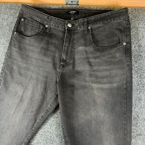 Ed Hardy Crawling Tiger Slim Taper Jeans Mens 38x30.5 Black Denim Graphic Logo